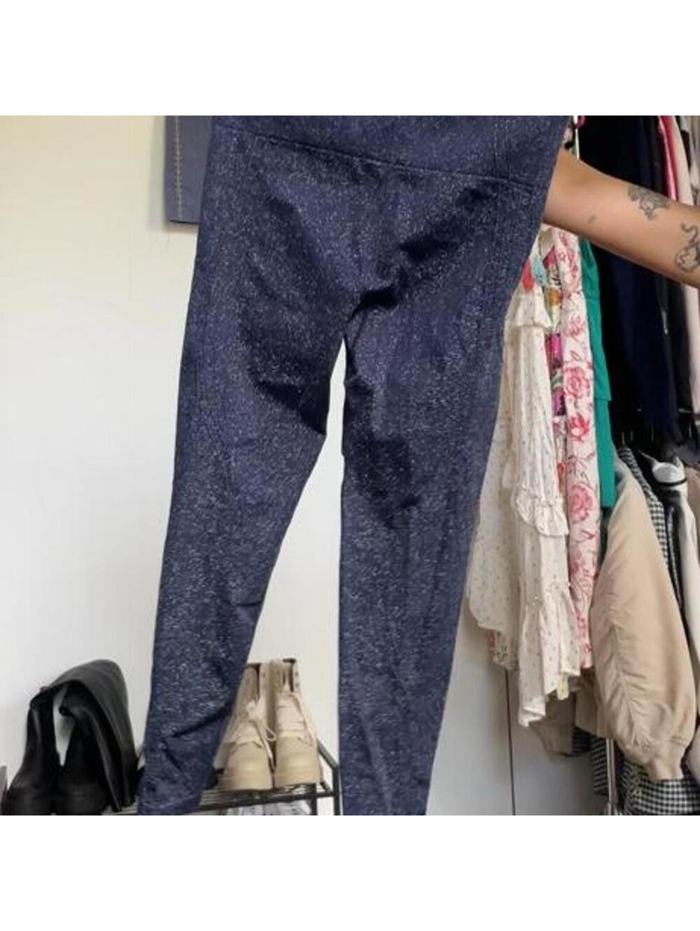 fabletics sparkly Navy blue leggings size XL